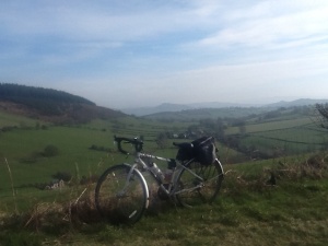 The view from the top with the trusty bike